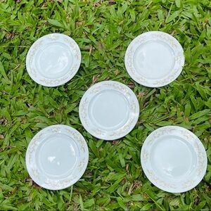 Vintage 326 Springtime Fine China Set Of 5 Bread And Butter Plates Japan